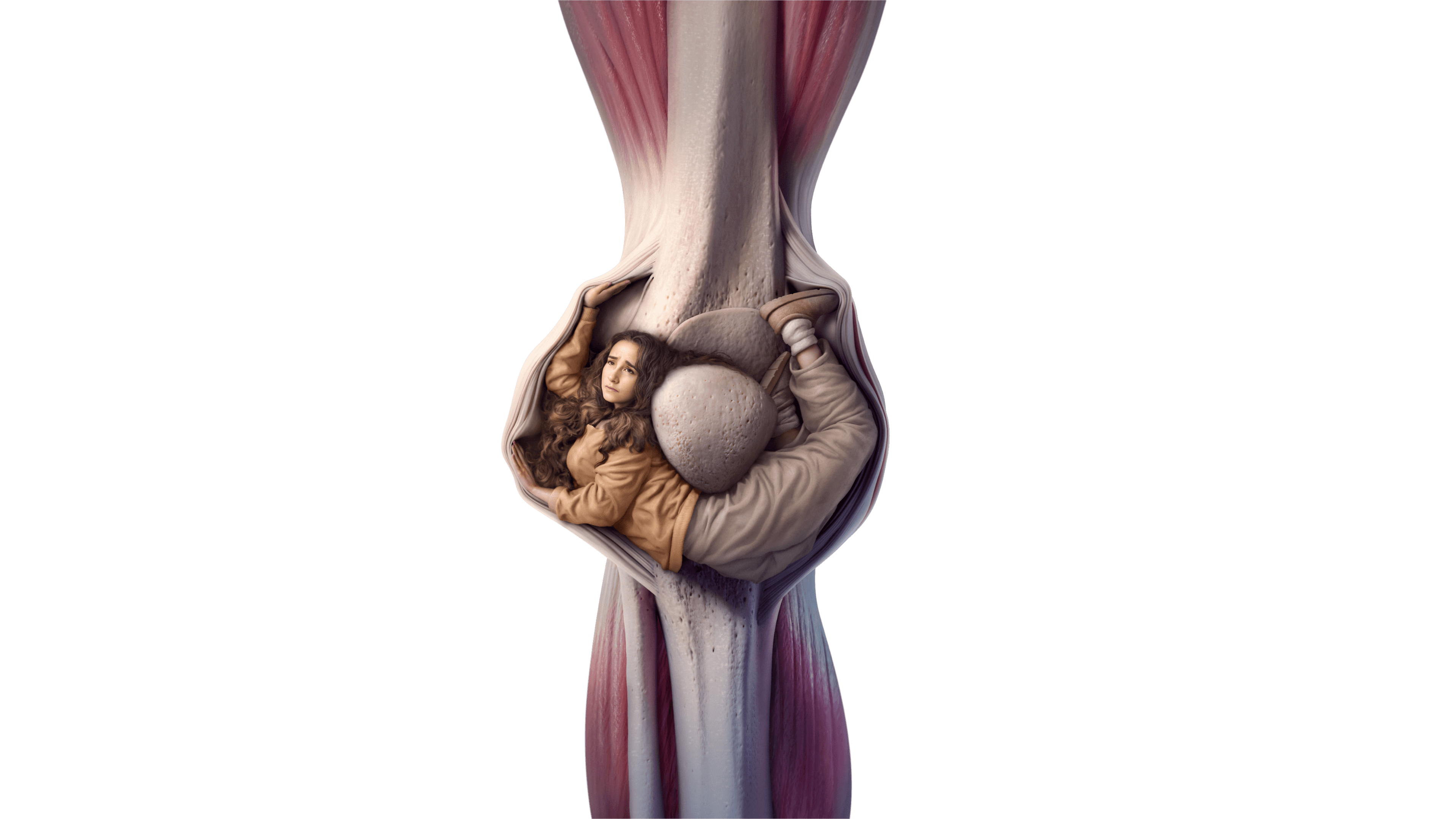 Man trapped in a bone